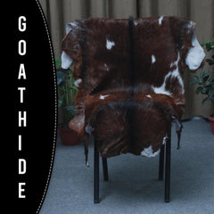 Luxury Dark Brown & White Goat Skin Rug - Durable, Hypoallergenic, Non-Shedding, Eco-Friendly - Enhance Your Home with Natural Beauty - Celestial Leather Limited
