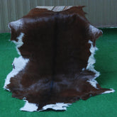 Luxury Handmade Dark Brown & White Goat Skin Rug - Soft, Kid & Pet-Friendly, Hypoallergenic, Non-Shedding, Sustainable, Eco-Friendly