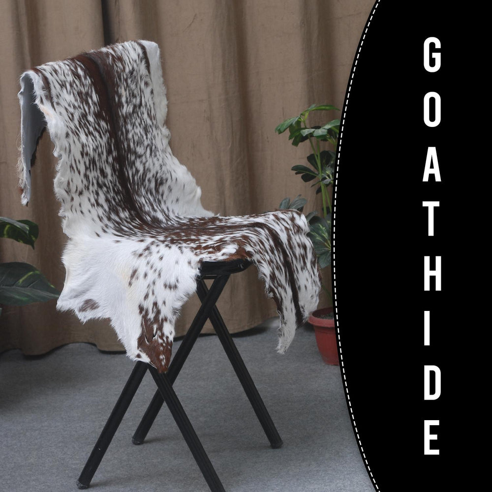 Luxury Handmade Black White Goat Skin Rug - Soft, Pet-Friendly, Non-Shedding, Eco-Friendly, Unique Colour Variations, Hypoallergenic - Celestial Leather Limited