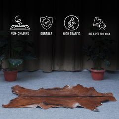 Luxury Brown & White Goat Hide Rug - Premium Natural Hair-on Goat Skin - Handcrafted Eco-Friendly Home Decor - Unique Patterns - Non-Slip - Celestial Leather Limited