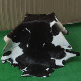 Luxury Black & White Genuine Goat Hide Rug | Premium Hair-On Skin Rug with Non-Slip Suede Back | Eco-Friendly - Sustainable - Celestial Leather Limited