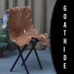 Luxuriously Soft Dark Brown & White Genuine Goat Fur Rug - Eco-Friendly, Non-Shedding, and Hypoallergenic - Unique Patterns - Handcrafted