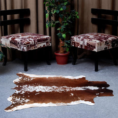 Luxurious Multicolour Cowhide Rug with Animal Print - Handmade, Hypoallergenic, Non-Slip Backing - Unique and Elegant Home Decor Piece