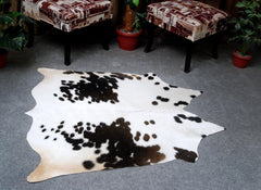 Luxurious Dark Brown Cowhide Rug with Natural Hair for Stylish Bedrooms or Living Rooms - Hypoallergenic & Non-Slip Suede Back