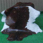 Luxurious Dark Brown & White Goat Skin Rug - Handmade Pure Goat Skin Floor Rugs for Stunning Natural Beauty & Eco-Friendly Charm