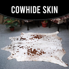Luxury Brown & White Large Cowhide Rug Hypoallergenic Non-Slip Non-Shedding Soft Natural Hair Free Shipping Top Quality Rug