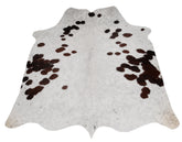 Luxury Brown & White Cowhide Rug | Hypoallergenic - Non-Slip | Large Area Rug for Bedroom - Living Room | Top Quality - Free UK Shipping