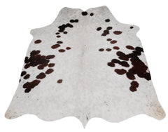 Luxury Brown & White Cowhide Rug | Hypoallergenic - Non-Slip | Large Area Rug for Bedroom - Living Room | Top Quality - Free UK Shipping