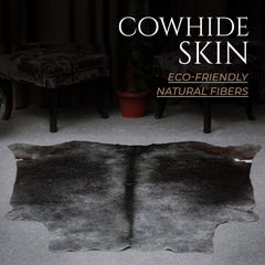 Luxury Grey & White Cowhide Rug - Hypoallergenic, Non-Slip, Non-Shedding - Unique Natural Beauty - Free Shipping Across UK - Premium Quality
