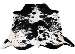 Luxurious Genuine Black & White Cowhide Rug with Unique Natural Beauty for Stylish Décor in Bedroom and Living Room