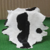 Serene Grey & White Goat Skin Rug - Natural Animal Hide Floor Decor with Suede Back - Sustainable, Eco-Friendly, and Hypoallergenic