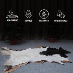 Luxury Multicolour Goat Skin Rug Handmade from 100% Pure Goat Skin | Soft, Durable, Hypoallergenic, Eco-Friendly | Unique Colour Variations,