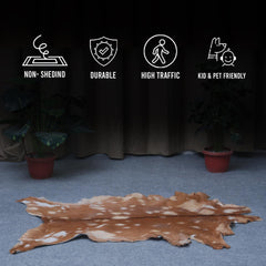 Luxury Handmade Brown & White Goat Skin Rug - Soft, Durable & Eco-Friendly Artisan Floor Rug with Unique Colour Variations