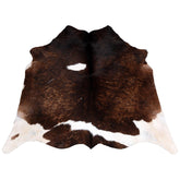 Natural Dark Brown and White Cowhide Rug - Hypoallergenic, Non Slippery, Non Shedding - Handcrafted Premium Hide - Free Shipping in UK