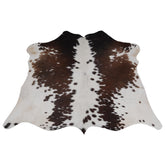 Luxurious Hypoallergenic Cowhide Rug with Non-Slip Suede Back - Small Animal Print Area Rug in Dark Brown and White
