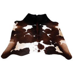 Handpicked Elegant Dark Brown & White Cowhide Rug - Luxurious Extra Large Area Rug for Bedroom Décor, Hypoallergenic and Non-Slippery