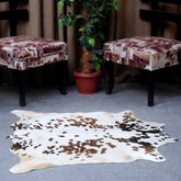 Luxurious Small Brown & White Cowhide Rug - Hypoallergenic, Non Slip Suede Back, Versatile - Durable - Free Shipping Across UK!