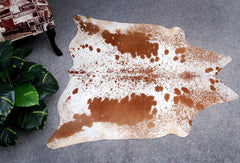 Luxury Brown & White Cowhide Rug with Non-Slip Backing | Hypoallergenic - Non-Shedding | Handcrafted from 100% Natural Hides | Free Shipping
