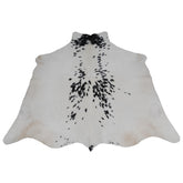 Luxurious Black and White Cowhide Rug with Large Hair - Hypoallergenic, Non-Slip, Non-Shedding - Unique Natural Beauty - Free Shipping!