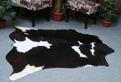 Luxurious Black & White Cowhide Rug for Bedroom and Living Room - Hypoallergenic, Non-Slip, Non-Shedding, Unique Natural Beauty - Free