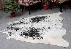Luxurious Black & White Cowhide Rug | Hypoallergenic - Non-Slip Suede Back | Premium Quality - Unique Natural Beauty | Ideal for Bedroom