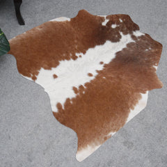 Luxurious Brown & White Cowhide Rug | Hypoallergenic - Non-Slip | Large Area Rug for Bedroom - Living Room | Top Quality - Free Shipping