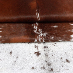 Luxury Brown & White Cowhide Rug - Hypoallergenic Non-Slip Backing - Handcrafted Natural Hide - Durable - Versatile Rustic Charm