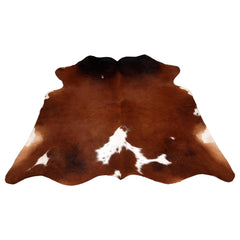 Luxury Handcrafted Brown and White Cowhide Rug - Hypoallergenic, Non-Slip, Unique Beauty - Perfect for Living Room or Bedroom