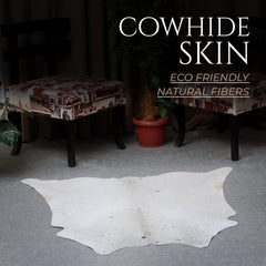 Luxury Grey and White Cowhide Rug | Hypoallergenic, Non-Shedding, Handcrafted | Small Size | Free Shipping throughout UK