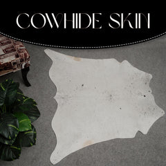 Luxury Grey and White Cowhide Rug | Hypoallergenic, Non-Shedding, Handcrafted | Small Size | Free Shipping throughout UK