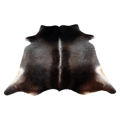 Luxury Grey & White Cowhide Rug: Hypoallergenic, Non-Shedding, Handcrafted Beauty - Free Shipping in UK