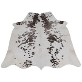 Luxury Grey and White Cowhide Rug with Salt & Pepper Hair - Hypoallergenic, Non-Shedding, Handcrafted Décor for Home - Free Shipping in UK