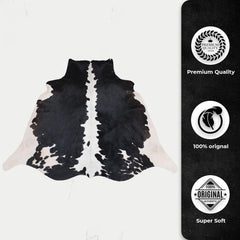 Luxury Cowhide Rug - Dark Brown & White Hair, Hypoallergenic, Handcrafted, Durable - Versatile, Unique Beauty - Bedroom/Living Room Decor