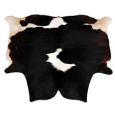 Luxurious Dark Brown and White Cowhide Rug | Medium Size | Handcrafted | Hypoallergenic & Non-Slip | Unique Natural Markings
