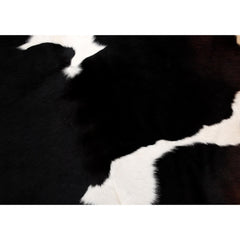 Luxurious Dark Brown and White Cowhide Rug | Medium Size | Handcrafted | Hypoallergenic & Non-Slip | Unique Natural Markings