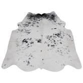 Luxury Black and White Cowhide Rug with Hair Animal Pattern - Medium Size, Handcrafted Hypoallergenic Rug for Rustic Charm and Durability