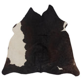 Luxurious Handcrafted Brown and White Cowhide Rug with Non-Slip Backing for Rustic Charm - Hypoallergenic and Durable Medium Size Rug,