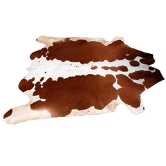 Luxurious Red & White Cowhide Rug - Hypoallergenic, Non-Slip Backing, Handcrafted, Unique Markings, Durable - Versatile Décor