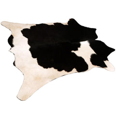 Luxurious Medium Black & White Cowhide Rug with Hypoallergenic Properties - Handcrafted, Durable - Unique Animal Pattern Rug