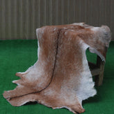 Luxurious Handpicked Brown & White Premium Goat Skin Rug - Eco-Friendly - Sustainable, Non-Slip Suede Back, Hypoallergenic - Timeless