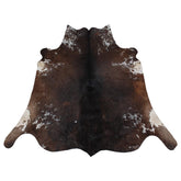 Luxurious Small Brown and White Cowhide Rug - Hypoallergenic, Non-Slip, Non-Shedding - Handcrafted Natural Hair Rug for Bedroom, Living Room