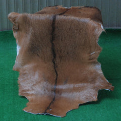 Premium Brown & White Goat Hide Rug - Luxury Hair-on Goatskin Rug, Sustainable - Eco-Friendly, Unique Patterns, Non-Slip Suede Back