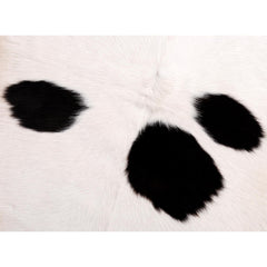 Luxurious Small Cowhide Rug - Hypoallergenic Dark Brown & White Animal Print Rug for Bedroom - Living Room - Non Slip Suede Back