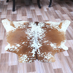 Luxury Brown White Cowhide Rug | Hypoallergenic Non Slippery | Handcrafted Natural Hide | Unique & Versatile Area Rug | Free UK Shipping