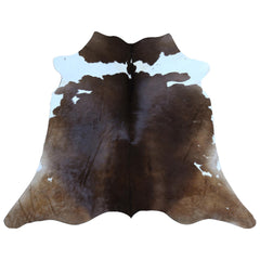 Luxury Brown & White Cowhide Rug - Handcrafted, Hypoallergenic, Non-Shedding, Non-Slip Backing - Ideal for Bedroom - Living Room Décor