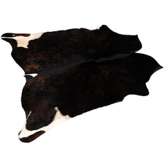 Dark Brown and White Cowhide Rug - Small Animal Print, Hypoallergenic, Non-Slip Suede Back, Handcrafted from Premium Hides - Free UK