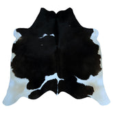 Luxury Brown and White Cowhide Rug, Small Size, Hypoallergenic, Non-Slip Suede Back, Unique Natural Beauty, Free Shipping in UK