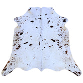 Luxury Hypoallergenic Natural Cowhide Rug with Non-Slip Suede Back - Brown & White Hair Small Area Rug for Home Decor - Handcrafted Premium