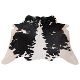 Luxurious Medium Black and White Cowhide Rug - Hypoallergenic, Handcrafted, and Durable for Modern Home Decor