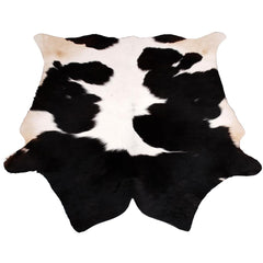 Luxury Dark Brown & White Cowhide Rug | Hypoallergenic - Durable | Handcrafted Medium Size Cow Skin Hair on Rug | Bedroom - Living Room